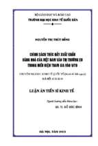 Chính sách thúc đẩy xuất khẩu hàng hóa của việt nam vào thị trường eu trong điều kiện tham gia vào wto