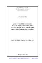 Quản lý hoạt động giáo dục ngăn chặn truyền đạo trái phép vào nhà trường ở các trường thpt huyện nguyên bình tỉnh cao bằng