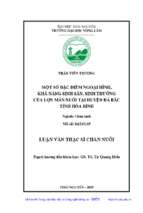 Một số đặc điểm ngoại hình khả năng sinh sản sinh trưởng của lợn mán nuôi tại huyện đà bắc tỉnh hòa bình