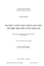 Hệ thức lượng giác trong tam giác với phép biến đổi tuyến tính góc