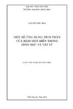 Một số ứng dụng tích phân của hàm một biến trong hình học và vật lý