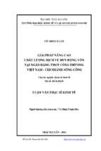 Giải pháp nâng cao chất lượng dịch vụ huy động vốn tại ngân hàng thương mại cổ phần công thương việt nam chi nhánh sông công