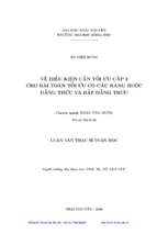 Về điều kiện cần tối ưu cấp 2 cho bài toán tối ưu có các ràng buộc đẳng thức và bất đẳng thức