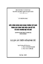 điều chỉnh chính sách ngoại thương việt nam trong quá trình thực hiện cam kết với tổ chức thương mại thế giới