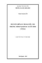 Bài toán biên giá trị ban đầu cho phương trình parabolic tuyến tính cấp hai