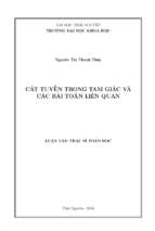 Cát tuyến trong tam giác và các bài toán liên quan