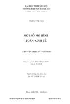 Một số mô hình toán kinh tế