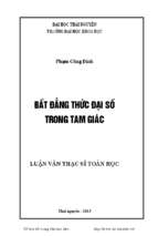 Bất đẳng thức đại số trong tam giác