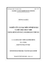 Nghiên cứu các đặc điểm mô bệnh học và biểu hiện braf v600e trong bệnh mô bào langerhans ở trẻ em