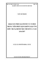 Khảo sát procalcitonin và vi sinh trong viêm phổi nặng không đáp ứng điều trị tại bệnh viện nhi đồng 1 năm 2016 2017