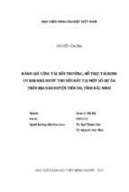 đánh giá công tác bồi thường, hỗ trợ, tái định cư khi nhà nước thu hồi đất tại một số dự án trên địa bàn huyện tiên du, tỉnh bắc ninh  