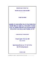 Nghiên cứu ảnh hưởng của vùi phụ phẩm nông nghiệp đến các dạng kali trong đất và năng suất cây trồng trên đất phù sa không được bồi (eutric fluvisols), đan phượng, hà tây