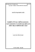 Nghiên cứu đặc điểm lâm sàng   cận lâm sàng và đánh giá kết quả điều trị lymphôm hốc mắt