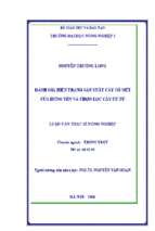 đánh giá hiện trạng sản xuất cây có múi của hưng yên và chọn lọc cây ưu tú