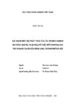 Xác định mức độ phát thải của các hydrocarbon đa vòng ngưng tụ (pahs) từ việc đốt rơm rạ sau thu hoạch tại huyện đông anh, thành phố hà nội  