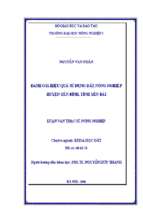 đánh giá hiệu quả sử dụng đất nông nghiệp huyện yên bình, tỉnh yên bái
