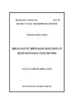 Khảo sát sự biến dạng bàn chân ở bệnh nhân đái tháo đường