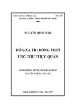 Hóa xạ trị đồng thời ung thư thực quản