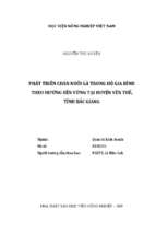 Phát triển chăn nuôi gà trong hộ gia đình heo hướng bền vững tại huyện yên thế, tỉnh bắc giang  