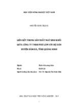 Liên kết trong sản xuất ngô sinh khối giữa công ty tnhh phú lâm với hộ dân huyện đầm hà, tỉnh quảng ninh  