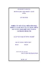 Nghiên cứu một số đặc điểm hình thái, sinh lý và năng suất của các dòng, giống đậu tương trong điều kiện vụ đông tại thanh trì, hà nội