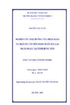 Nghiên cứu ảnh hưởng của phân kali và mật độ cấy đến năng suất lúa lai ngắn ngày tại tỉnh hưng yên