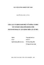 Sàng lọc và định danh một số chủng vi sinh vật có khả năng đối kháng nấm phytophthora sp. gây bệnh trên cây có múi  
