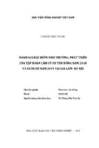 đánh giá đặc điểm sinh trưởng, phát triển của tập đoàn cẩm cù vụ thu đông năm 2018 và xuân hè năm 2019 tại gia lâm hà nội  