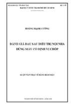 đánh giá đau sau điều trị nội nha dùng máy có định vị chóp