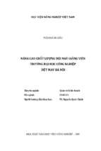 Nâng cao chất lượng đội ngũ giảng viên trường đại học công nghiệp dệt may hà nội  