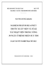 Nghiệm pháp đi bộ 6 phút trước xuất viện và tỉ lệ tái nhập viện trong vòng 30 ngày ở bệnh nhân suy tim