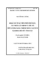 Khảo sát tỉ lệ viêm phổi thở máy, tác nhân gây bệnh và yếu tố tiên lượng nặng ở bệnh nhân cao tuổi tại khoa hồi sức tích cực