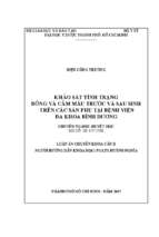 Khảo sát tình trạng đông và cầm máu trước và sau sinh trên các sản phụ tại bệnh viện đa khoa bình dương