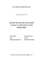 Giải pháp thúc đẩy tiêu thụ sản phẩm tại công ty cổ phần đầu tư y dược trường thịnh  