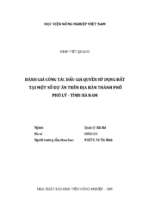 đánh giá công tác đấu giá quyền sử dụng đất tại một số dự án trên địa bàn thành phố phủ lý   tỉnh hà nam  