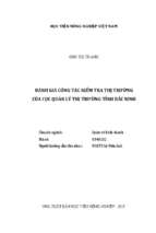 đánh giá công tác kiểm tra thị trường của cục quản lý thị trưởng tỉnh bắc ninh  