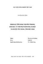 đánh giá tiềm năng thu hồi ethanol sinh học từ phế phj phẩm nông ngiệp tại huyện yên phong, tỉnh bắc giang  