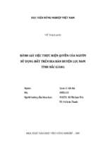 đánh giá việc thực hiện quyền của người sử dụng đất trên địa bàn huyện lục nam tỉnh bắc giang  