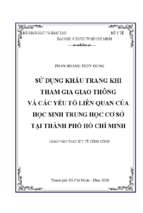 Sử dụng khẩu trang khi tham gia giao thông và các yếu tố liên quan của học sinh trung học cơ sở tại thành phố hồ chí minh