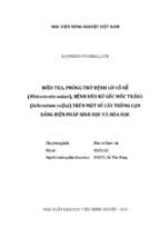 điều tra, phòng trừ bệnh lở cổ rễ (rhizoctonia solani), bệnh héo rũ gốc mốc trắng (sclerotium rolfsii) trên một số cây trồng cạn bằng biện pháp sinh học và hóa học  