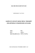 Nghiên cứu sản xuất kháng thể igy tinh khiết dùng để phòng và trị bệnh newcastle (nd)  