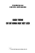 Giáo trình cơ sở khoa học vật liệu  vũ bá dũng