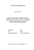 đánh giá thực trạng ô nhiễm vi sinh vật ở mẫu thịt lợn tươi lấy tại các cơ sở giết mổ trên địa bàn thành phố hà nội  