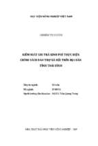 Kiểm soát chi trả kinh phí thực hiện chính sách bảo trợ xã hội trên địa bàn tỉnh thái bình  