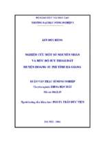 Nghiên cứu một số nguyên nhân và mức độ suy thoái đất huyện hoàng su phì tỉnh hà giang