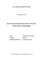 Kế toán quản trị chi phí tại công ty cổ phần dược vật tư y tế thái bình  