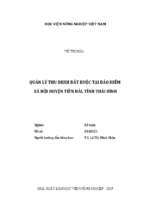Quản lý thu bảo hiểm xã hội bắt buộc tại bảo hiểm xã hội huyện tiền hải, tỉnh thái bình  