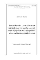 ảnh hưởng của laser công suất thấp trên các chỉ số lâm sàng và nồng độ siga sau phẫu thuật nhổ răng khôn hàm dưới lệch ngầm