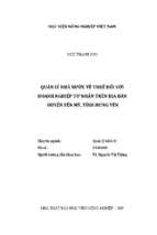 Quản lý nhà nước về thuế đối với doanh nghiệp tư nhân trên địa bàn huyện yên mỹ, tỉnh hưng yên  