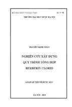 Nghiên cứu xây dựng quy trình tổng hợp berberin clorid